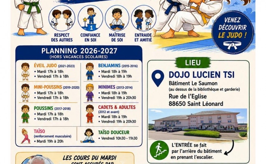 Rentrée Judo - Taïso  à partir du 08 septembre 2026